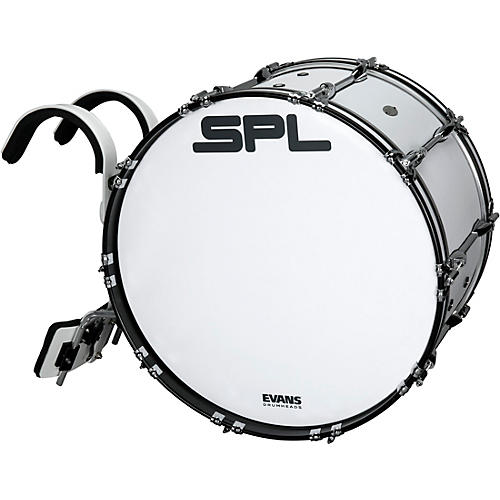 Sound Percussion Labs Birch Marching Bass Drum with Carrier - White 26 x 14 in.