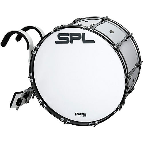 Sound Percussion Labs Birch Marching Bass Drum with Carrier - White Condition 1 - Mint 22 x 14 in.