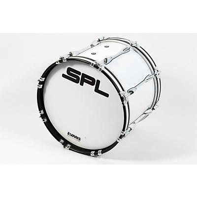 Sound Percussion Labs Birch Marching Bass Drum with Carrier - White