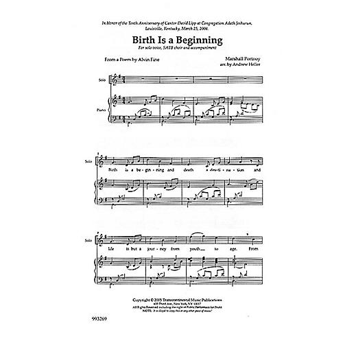 Birth Is a Beginning SATB composed by Marshall Portnoy