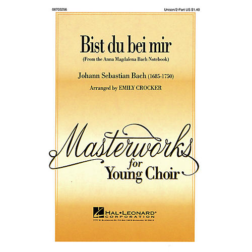 Hal Leonard Bist du bei mir IPAKO Arranged by Emily Crocker