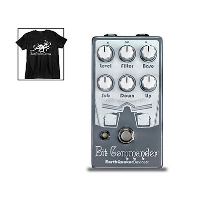 Earthquaker Devices Bit Commander V2 Effects Pedal and Octoskull T-Shirt Large Black