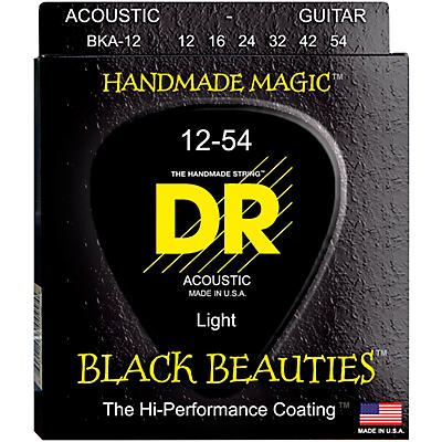 DR Strings Black Beauties Light Acoustic Guitar Strings