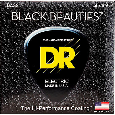 DR Strings Black Beauties Medium 4-String Bass Guitar Strings - (45-105)
