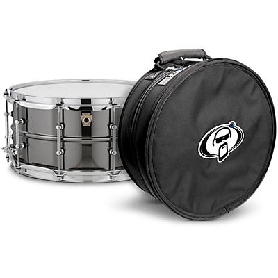 Ludwig Black Beauty Snare Drum With Tube Lugs & Protection Racket Case -
