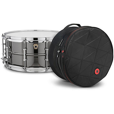 Ludwig Black Beauty Snare Drum with Tube Lugs and Road Runner Bag