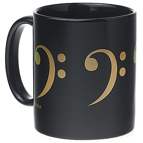 Black & Gold Bass Clef Mug