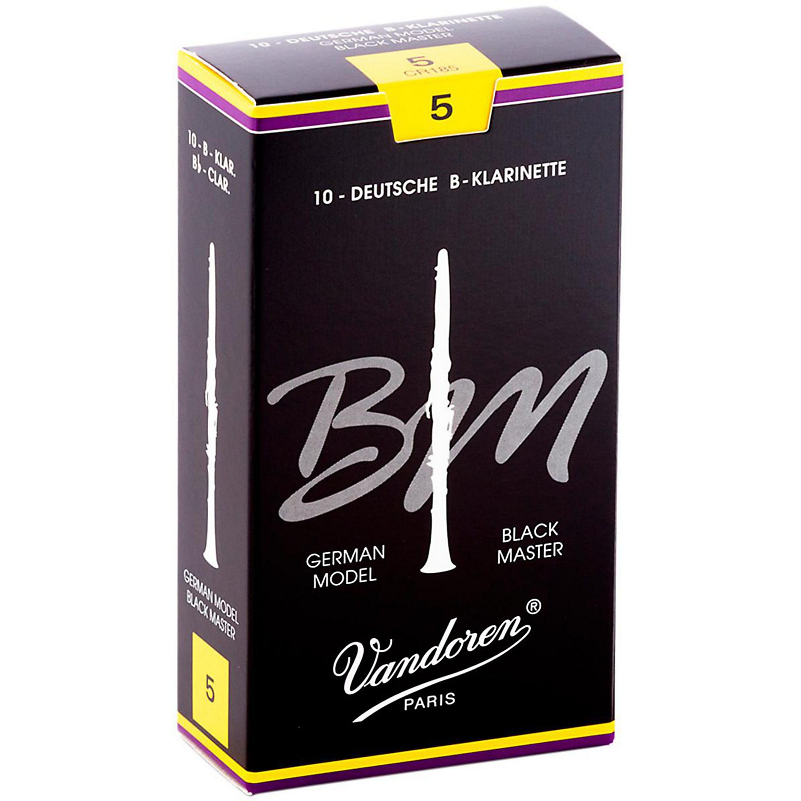 Vandoren Black Master Bb Clarinet Reeds Strength 5, Box Of 10 