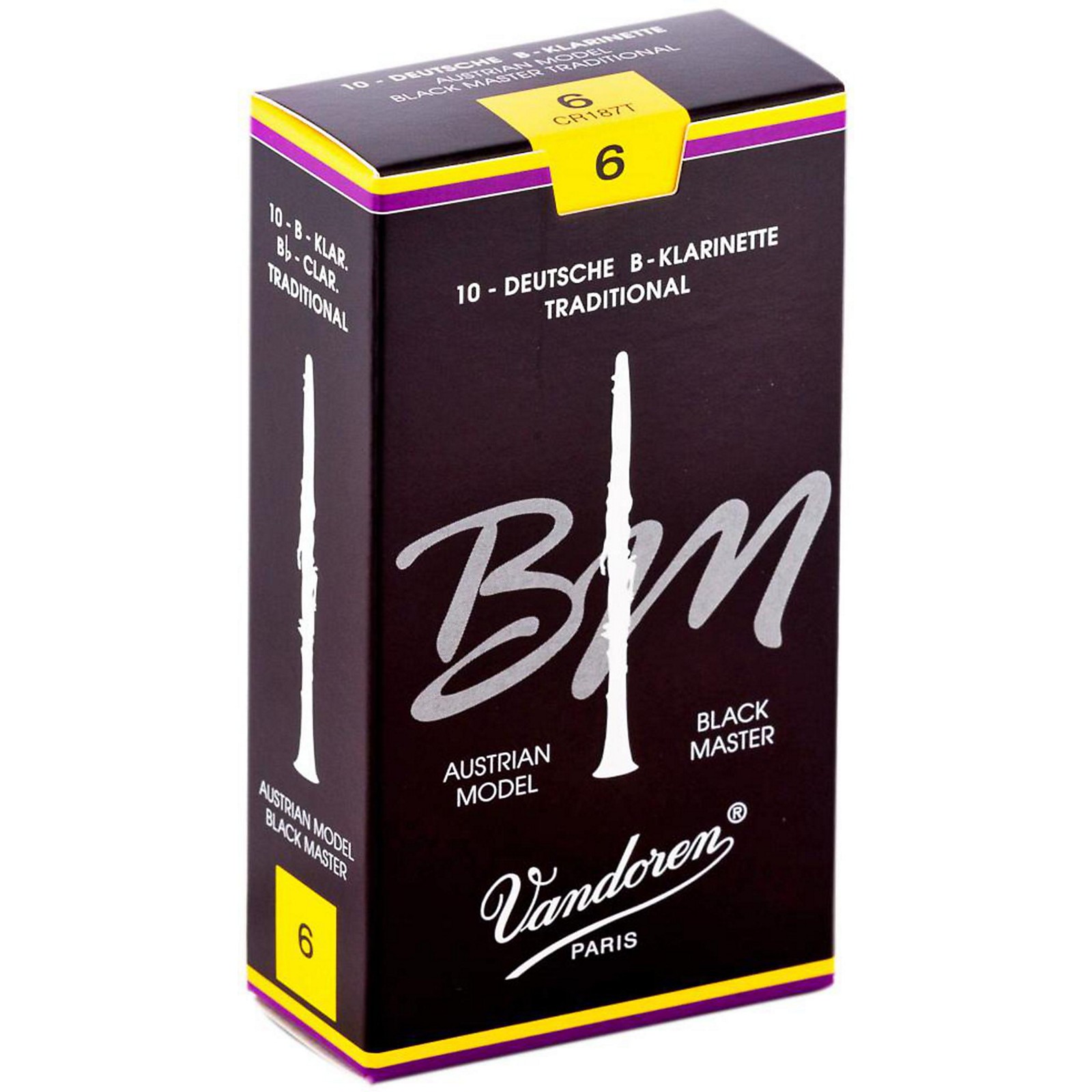 Vandoren Black Master Traditional Bb Reeds Box of 10, Strength