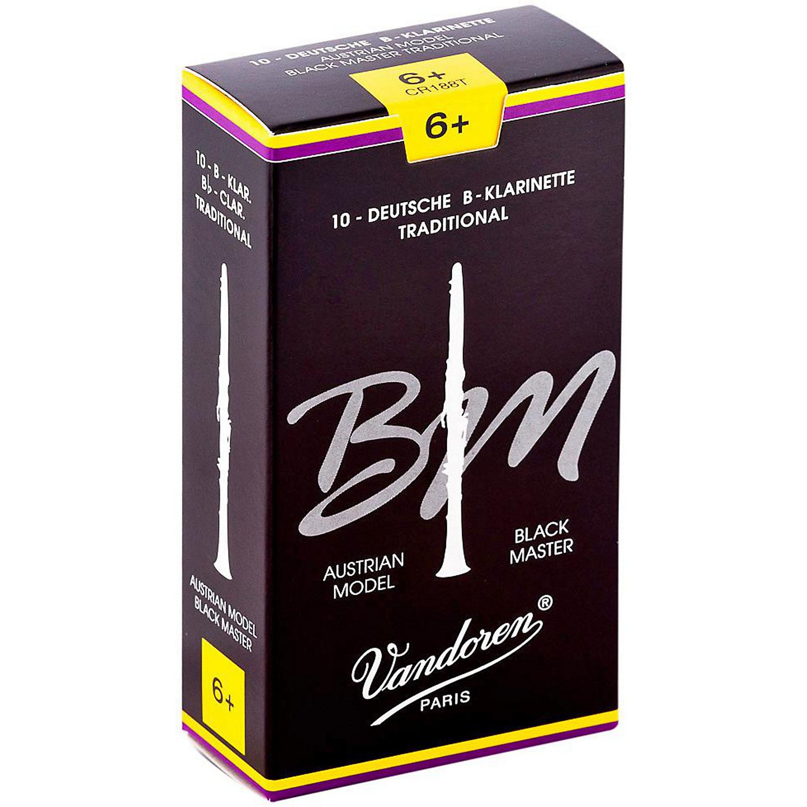 Vandoren Black Master Traditional Bb Clarinet Reeds Box of 10, Strength ...