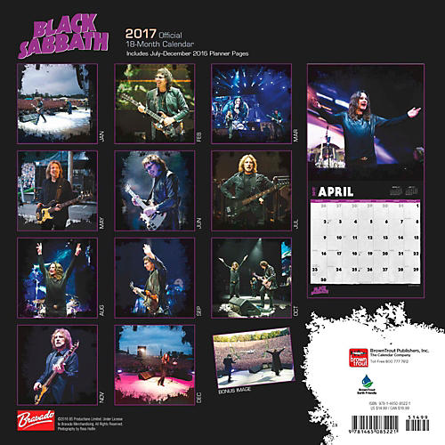 Black Sabbath 2017 Bravado Calendar