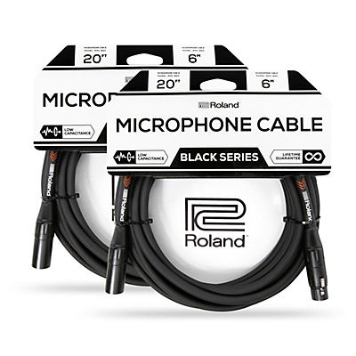 Roland Black Series XLR Microphone Cable 20' 2-Pack