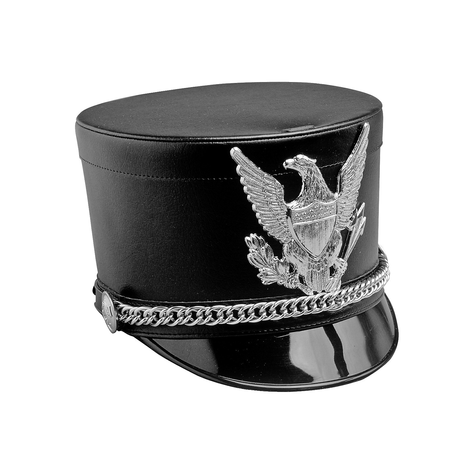 Nautical Replica Shako Helm - Klassischer Schwarzer Offiziershelm Aus Leder