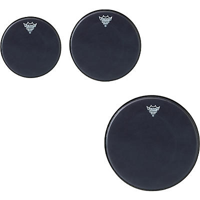 Remo Black Suede Emperor New Fusion Tom Drum Head Pack