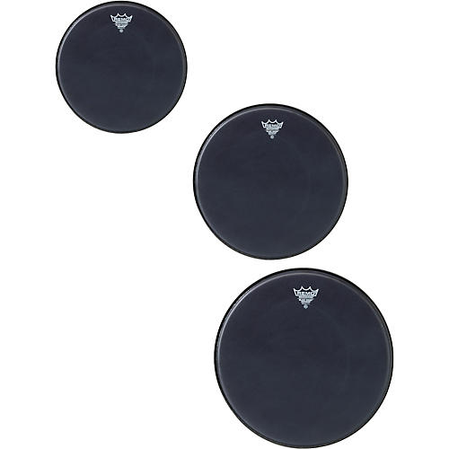 Remo Black Suede Emperor Rock Tom Drumhead Pack Condition 1 - Mint