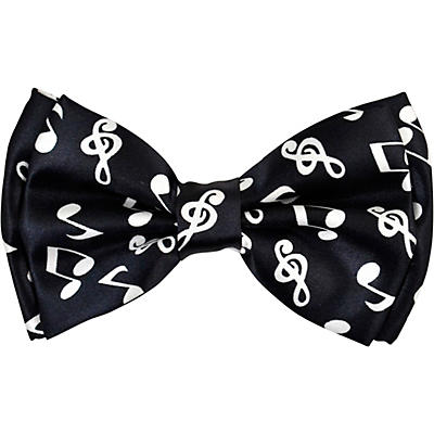 AIM Black and White Bow Tie With Music Notes
