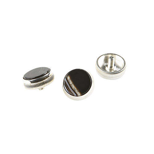 Black and White Sardonyx Trumpet Finger Buttons 3-Pack