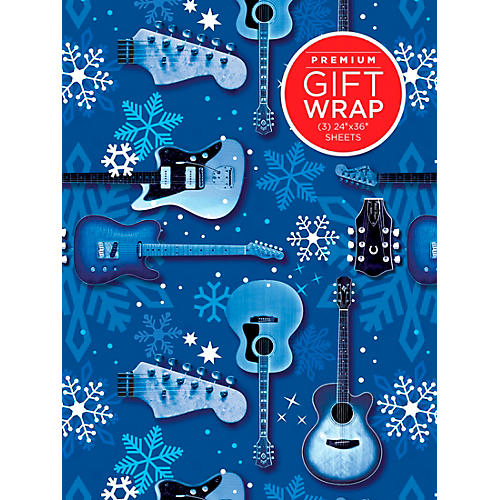 Blue Snowflake Guitar Premium Gift Wrapping Paper