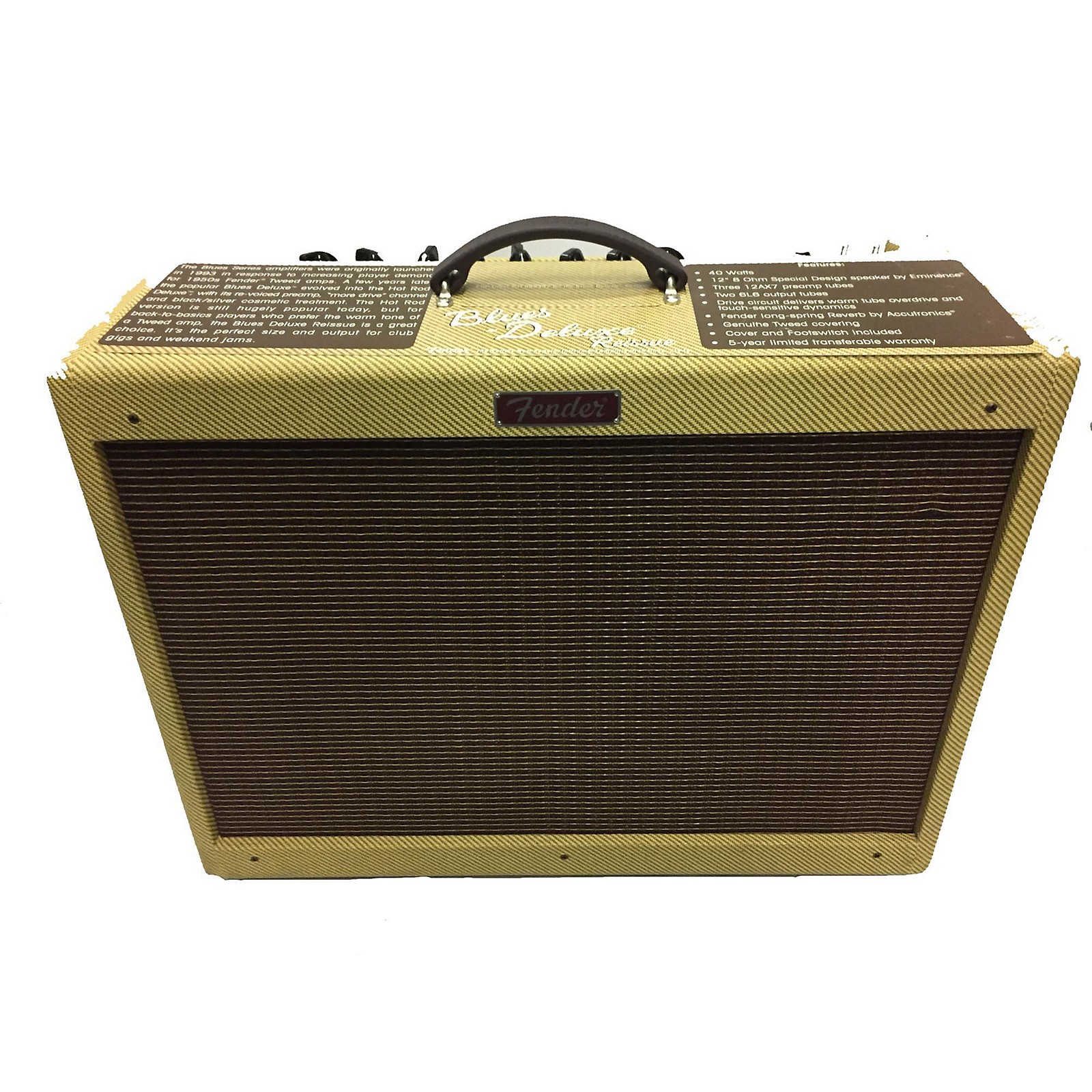 Used Fender Blues Deluxe Reissue 40W 1x12 Tweed Tube Guitar Combo Amp ...