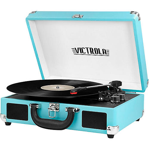 Victrola Bluetooth Portable Suitcase Record Player Turquoise