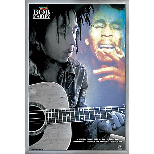 Trends International Bob Marley - Guitar Poster Framed Silver