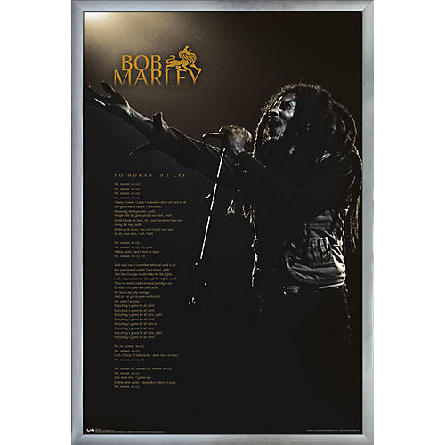 Trends International Bob Marley Poster Framed Silver