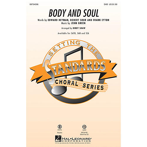 Hal Leonard Body and Soul SAB by Amy Winehouse arranged by Kirby Shaw