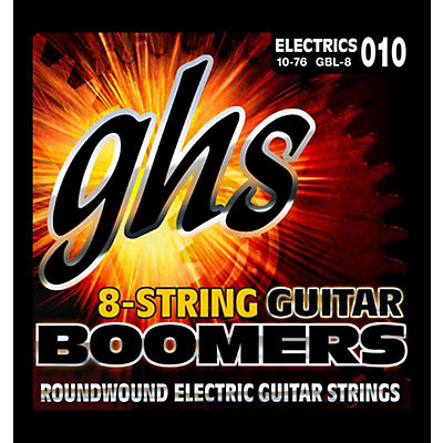 GHS Boomer 8 String Light Electric Guitar Set (10-76)