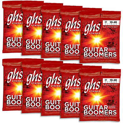 GHS Boomers Light Roundwound Electric Guitar Strings (10-Pack)