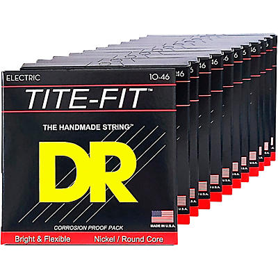 DR Strings Box of TITE-FIT Nickel Plated Electric Guitar Strings 12 Pack