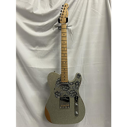 Fender Brad Paisley Road Worn Telecaster Solid Body Electric Guitar Silver Sparkle