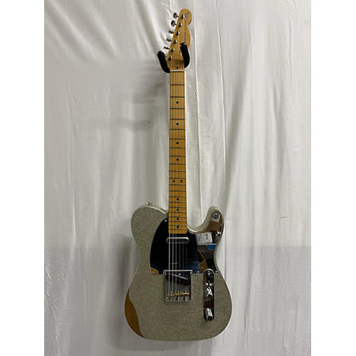 Fender Brad Paisley Road Worn Telecaster Solid Body Electric Guitar Silver Sparkle