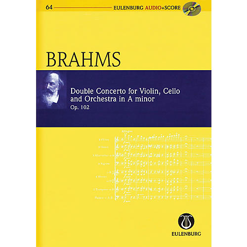 Eulenburg Brahms - Double Concerto for Violin, Cello, and Orchestra in A-minor Op. 102 Study Score w/ CD