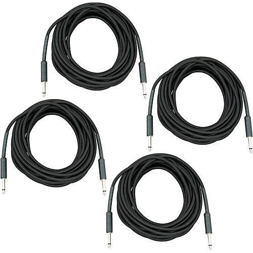 Musician's Gear Braided Instrument Cable 1/4 30 Ft 4-Pack Black