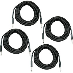 Braided Instrument Cable 1/4" 4-Pack 20 ft. Black