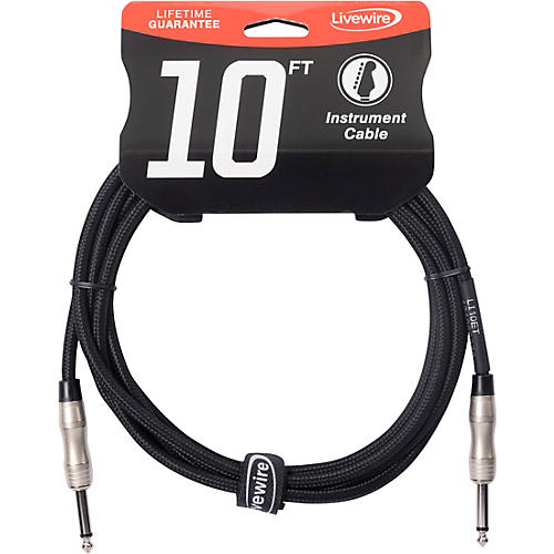 Livewire Braided Instrument Cable With Ergonomic Connectors 10 ft. Eclipse Tone