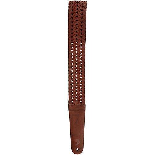Braided Leather Guitar Strap Brown