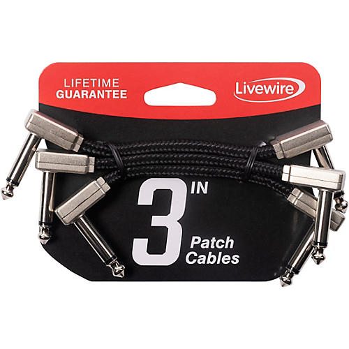 Livewire Braided Patch Cables 3-Pack 3 in. Eclipse Tone