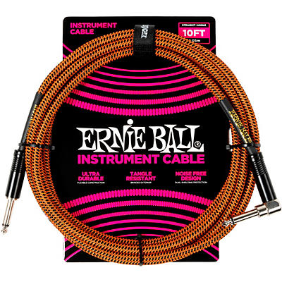 Ernie Ball Braided Straight to Angle Instrument Cable