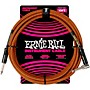 Ernie Ball Braided Straight to Angle Instrument Cable 10 ft. Pumpkin Pie