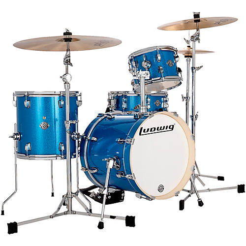 Ludwig Breakbeats by Questlove 4-Piece Shell Pack Blue Sparkle