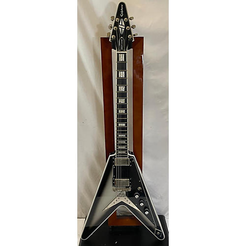 Epiphone Brent Hinds Flying V Custom Solid Body Electric Guitar Black and Silver