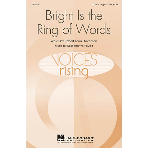 Hal Leonard Bright Is the Ring of Words TTBB A Cappella composed by Rosephanye Powell