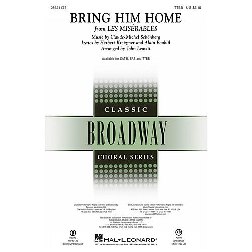 Hal Leonard Bring Him Home (from Les Misérables) TTBB arranged by John Leavitt