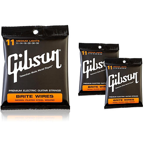 Brite Wires Medium Electric Guitar Strings (3-Pack)