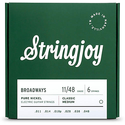Stringjoy Broadways Pure Nickel Electric Guitar Strings 11 - 48