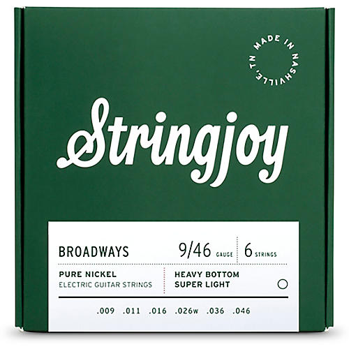 Stringjoy Broadways Pure Nickel Electric Guitar Strings 9 - 46