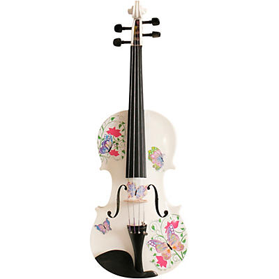 Rozanna's Violins Butterfly Dream White Glitter Series Violin Outfit