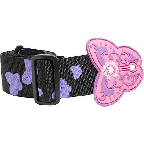 Butterfly Guitar Strap - Black/Purple