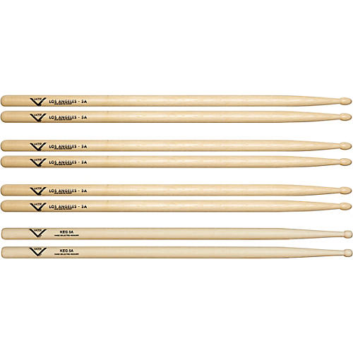 Vater Buy 3 5A Wood Drum Stick Pairs, Get 1 Free KEG 5A Pair